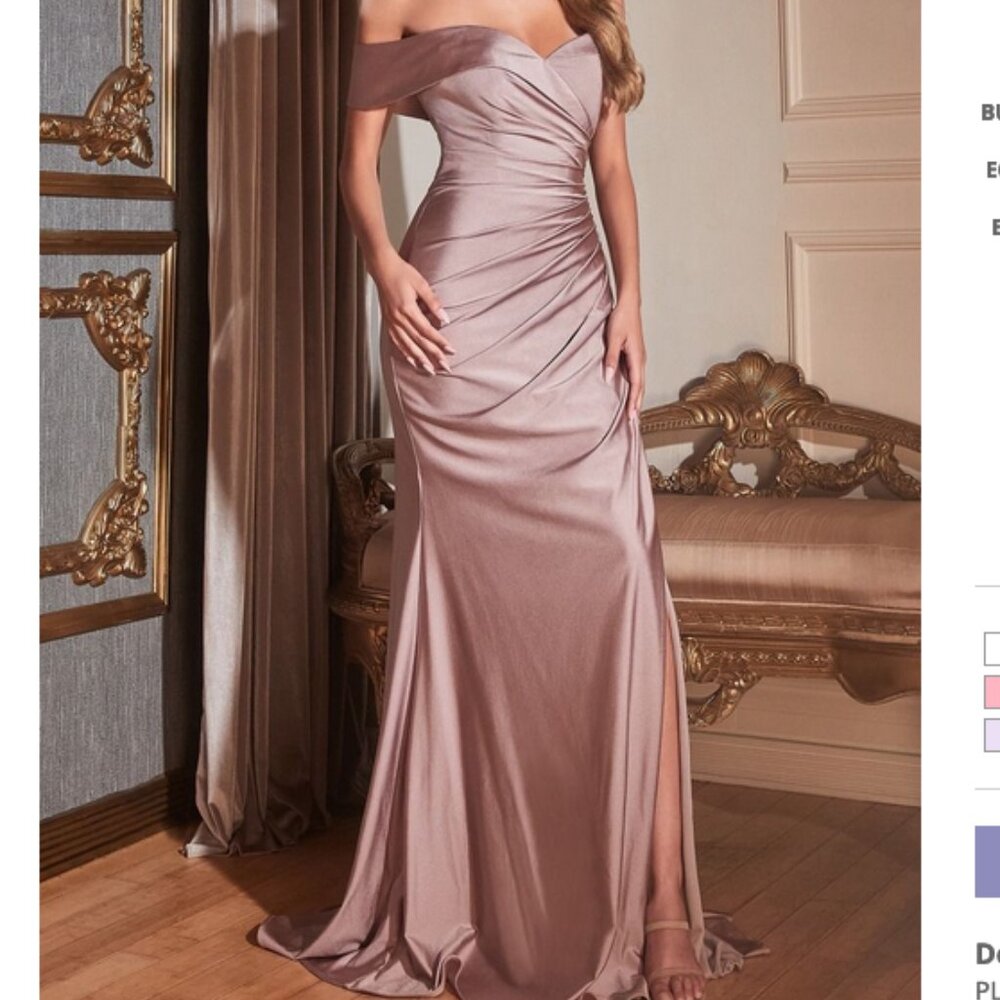 OFF THE SHOULDER STRETCH EVENING GOWN